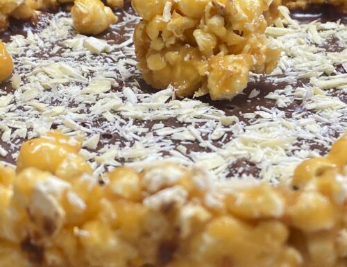 Torta popcorn e mousse al cioccolato fondente 🍫