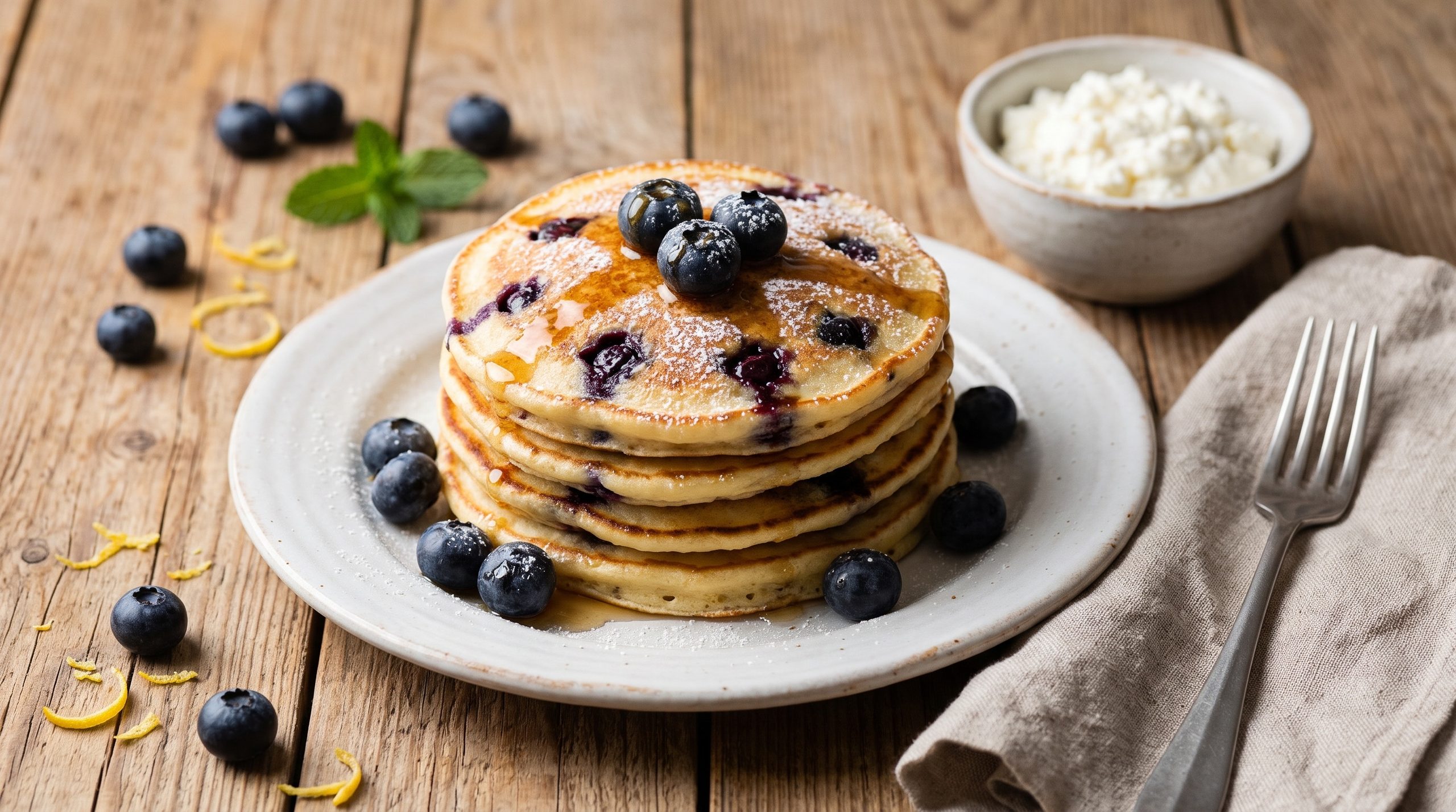 Pancake ricotta e mirtilli