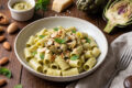 Pasta al pesto di carciofi e mandorle: la ricetta leggera e croccante