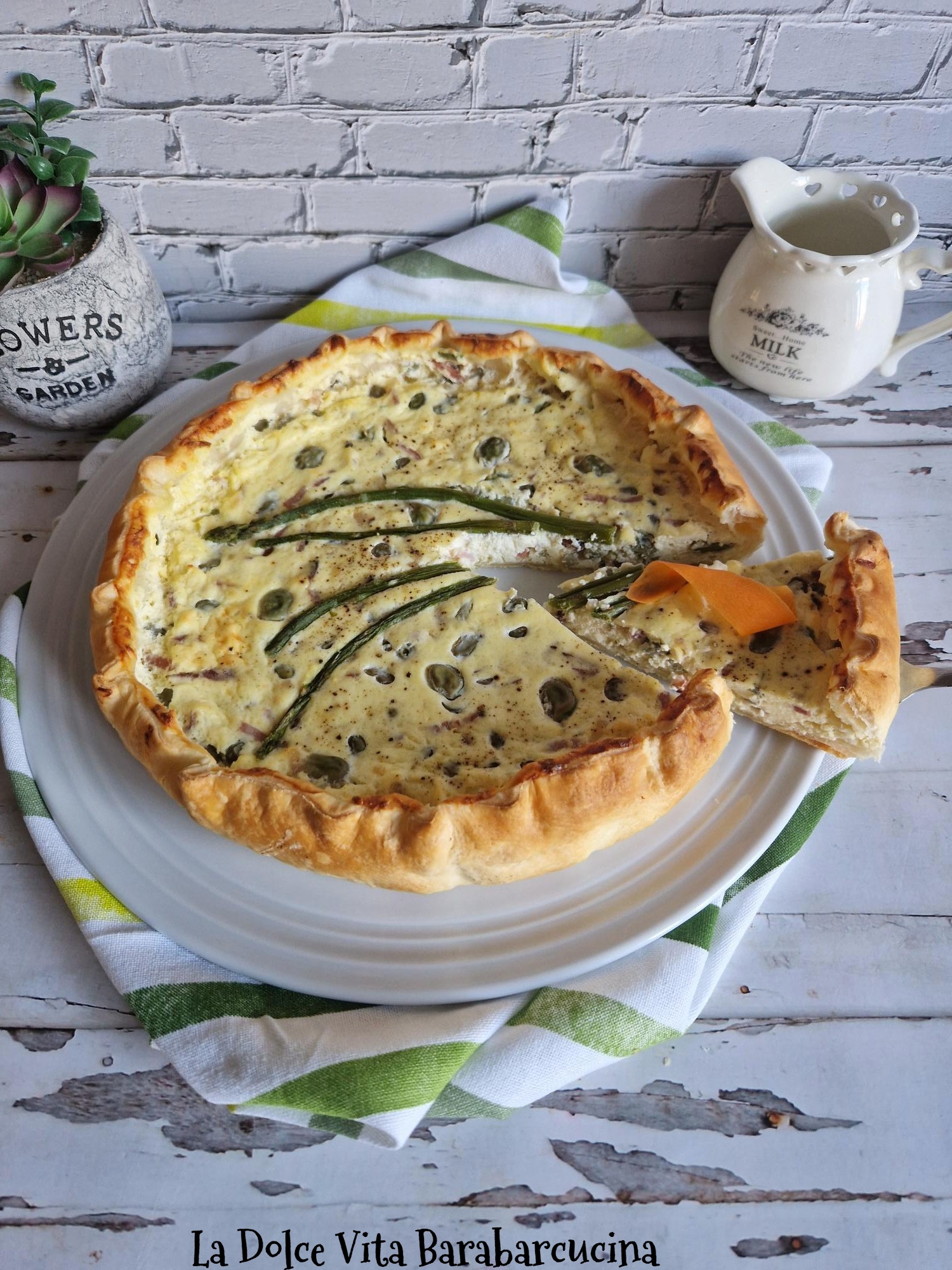 torta salata alle fave, ricotta e speck 20