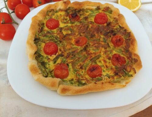 Sfoglia con fagiolini ricotta e pomodorini