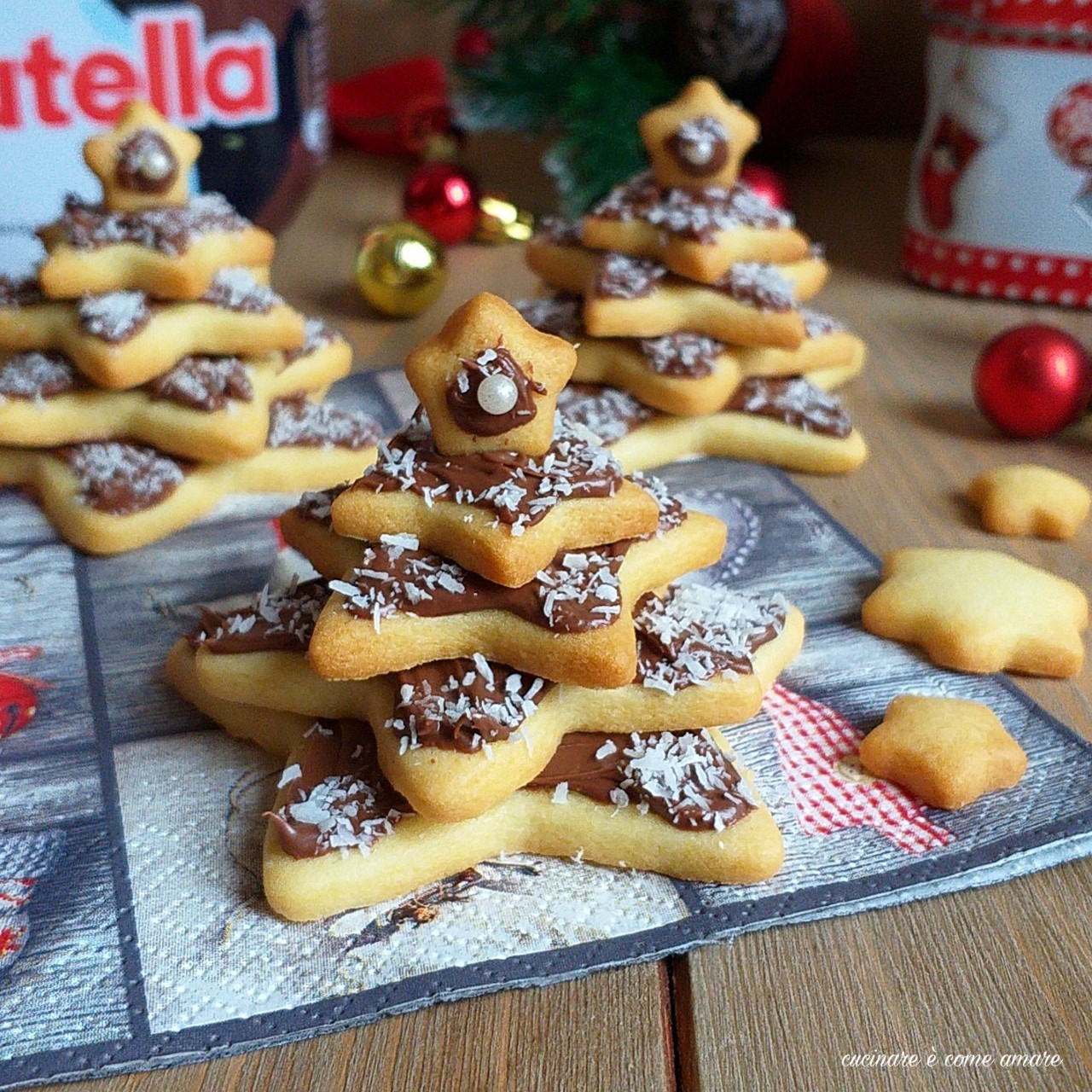 Stella Di Natale Alla Nutella.Biscotto Alberello Con Nutella Cucinare E Come Amare