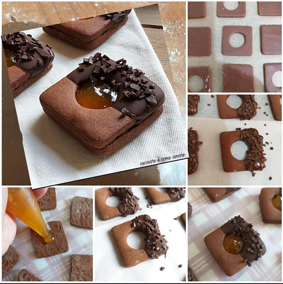 impasto tutorial biscotti sacher con cacao e marmellata