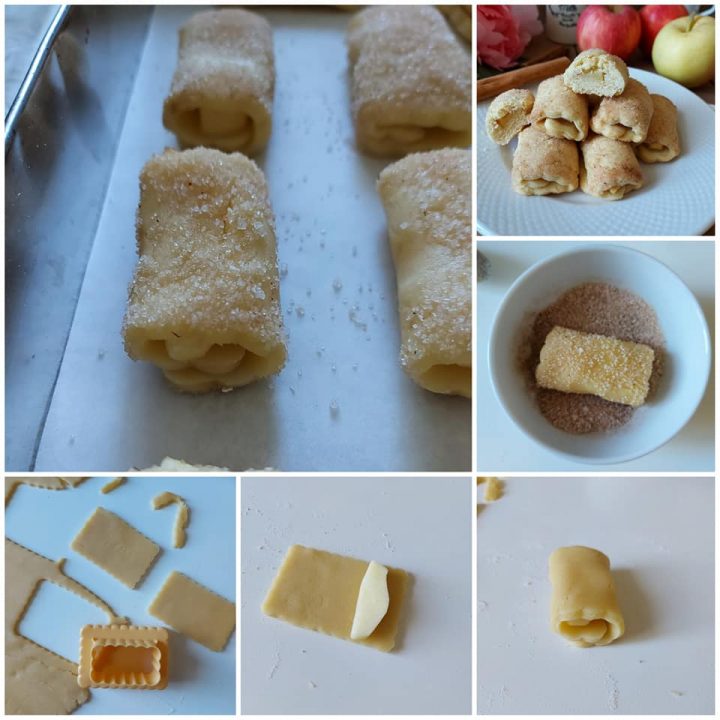 biscuit dough saccottino with sweet stuffed apples