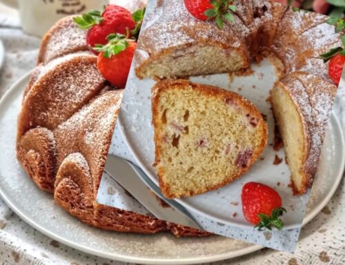 Ciambella della nonna con pezzi di fragole: dolce ricetta del momento