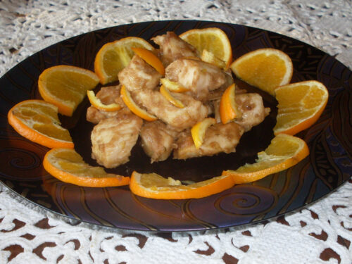 Bocconcini di pollo in salsa di arancia e balsamico