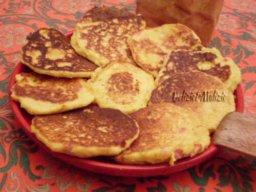 Pancake rustici di polenta e porri
