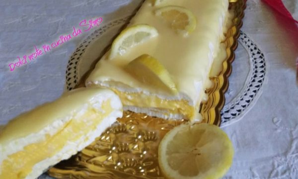 Semifreddo al limone con colata al cioccolato bianco