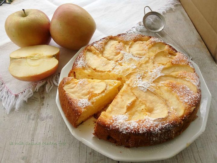 torta di mele e limone senza glutine con zeste di limone
