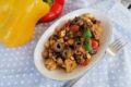 Insalata di ceci e peperoni con emulsione al basilico
