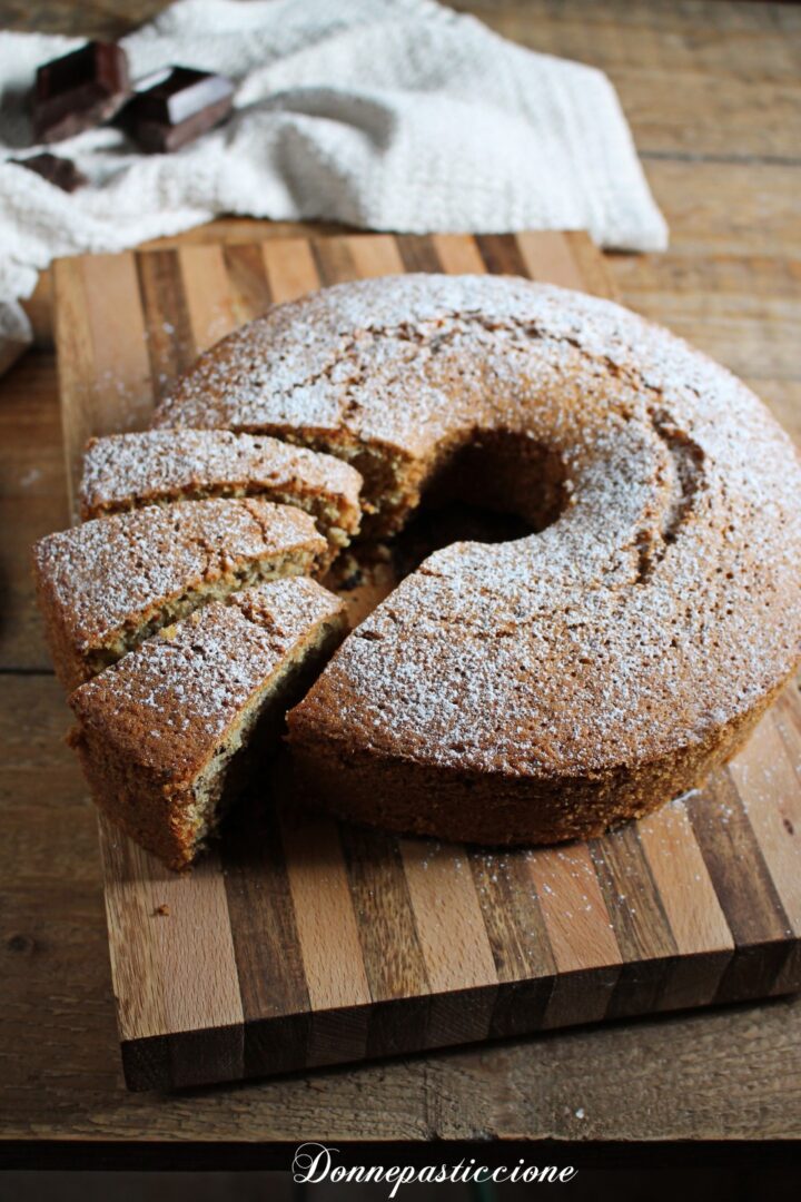 ciambellone al pistacchio e cioccolato fondente
