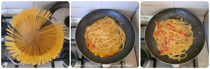 spaghetti con pomodorini e feta
