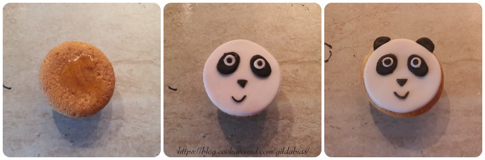 cupcakes Panda con cuore di Nutella