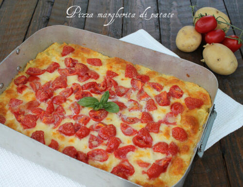 Pizza morbida di patate e pomodorini