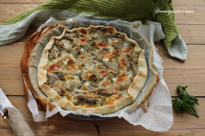 torta salata con carciofi