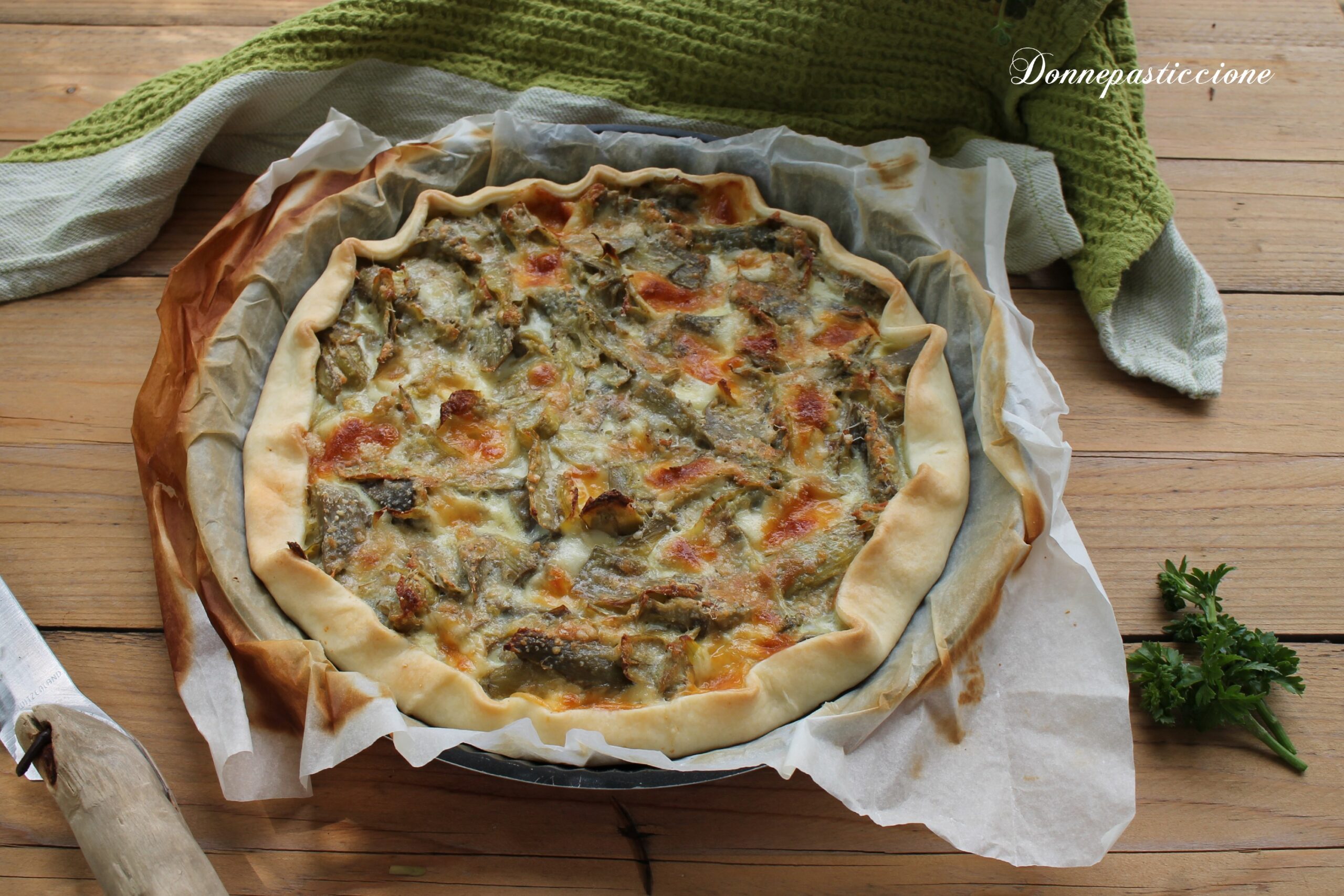 torta salata con carciofi
