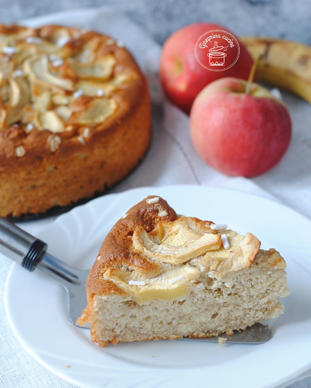Torta di mele e banane senza burro - Gineprina cucina
