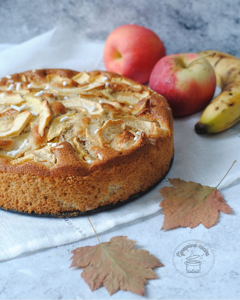 Torta di mele e banane senza burro - Gineprina cucina
