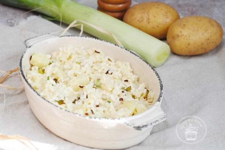 risotto porri, patate e provolone