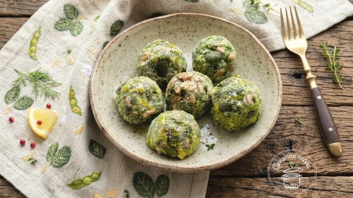 polpette di tofu e spinaci