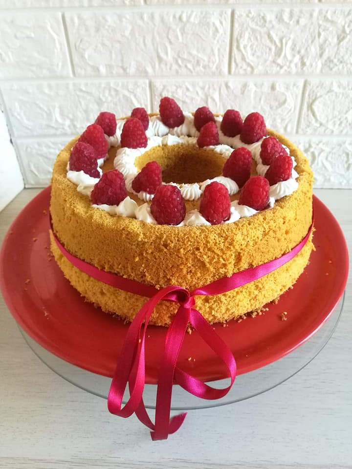 Chiffon cake con lamponi • Blog di giusyfoodblogger