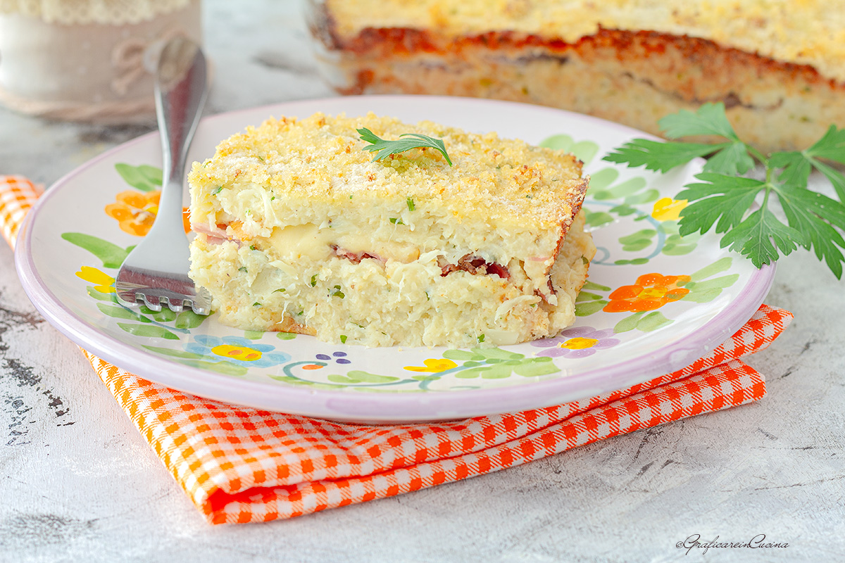 Sformato di cavolfiore speck e provola