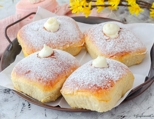 Brioche morbidissime con crema panna e latte