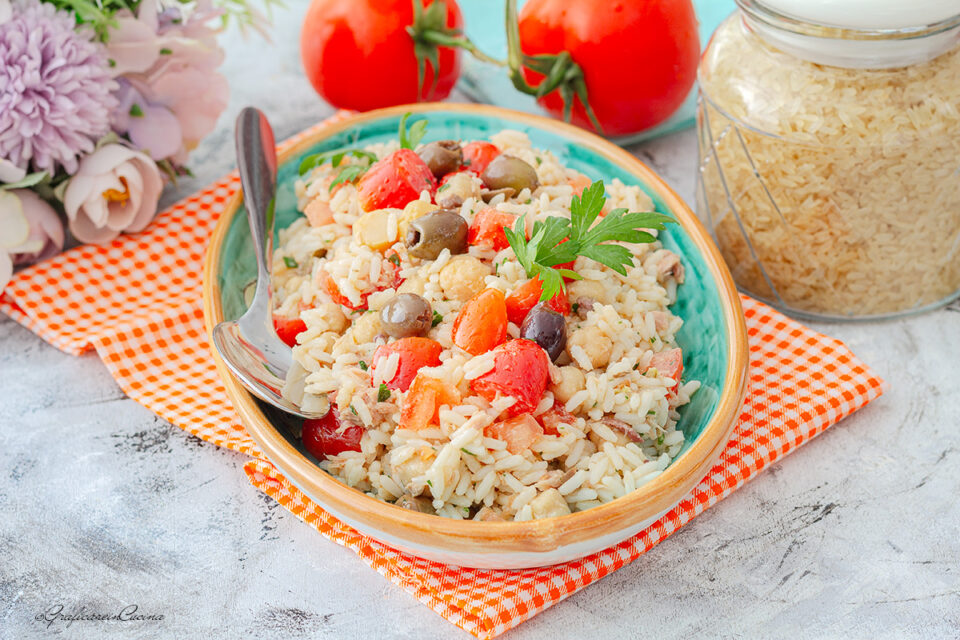 Insalata di riso ceci e tonno
