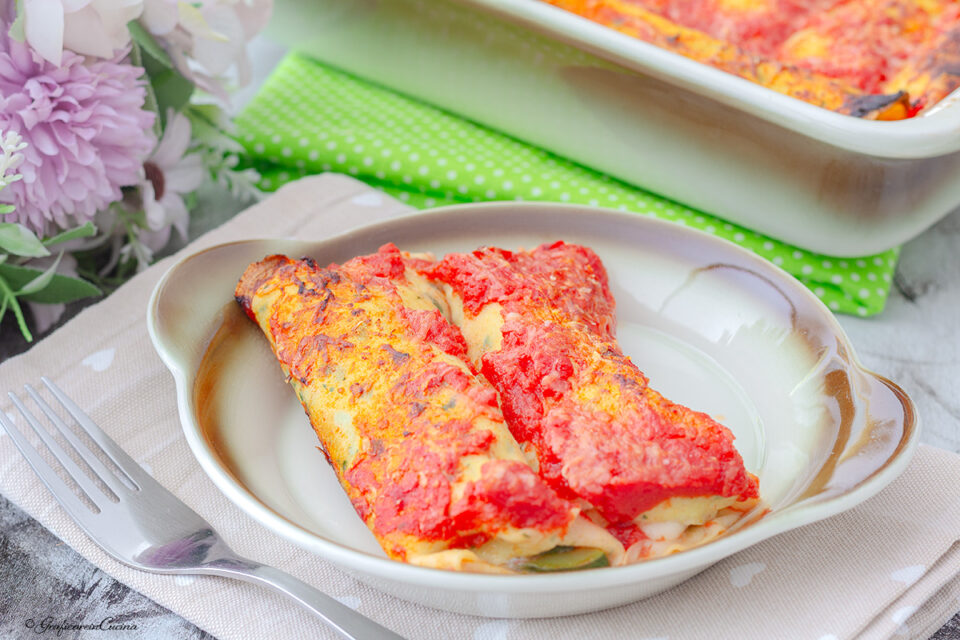 Crespelle zucchine e mozzarella al pomodoro - Graficare in Cucina