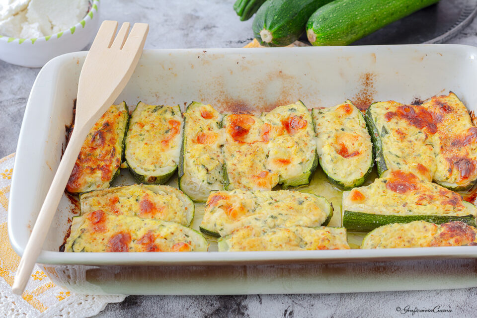 Zucchine ripiene ricotta e provola
