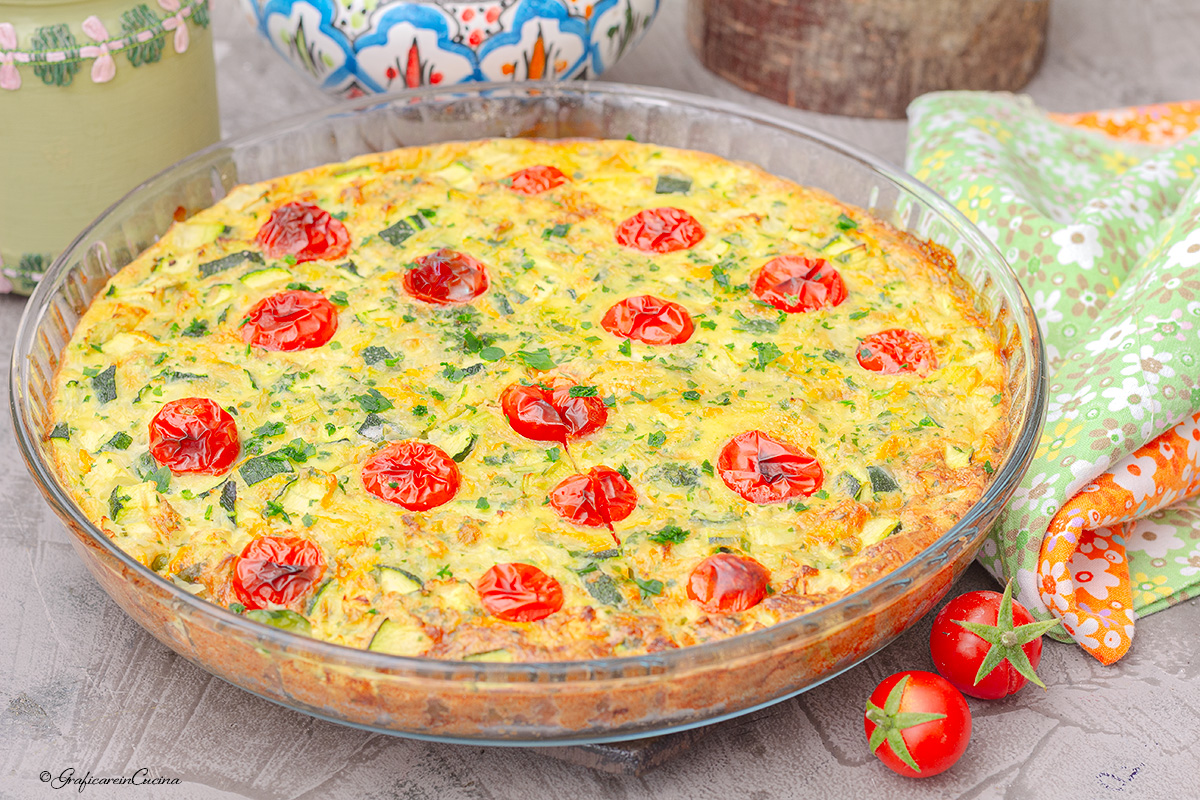 Tortino fiori di zucca e zucchine