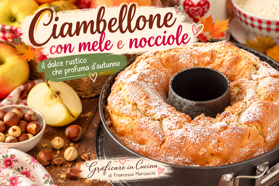 Ciambellone mele e nocciole: alto soffice e umido la dolce ricetta facile che profuma d’autunno