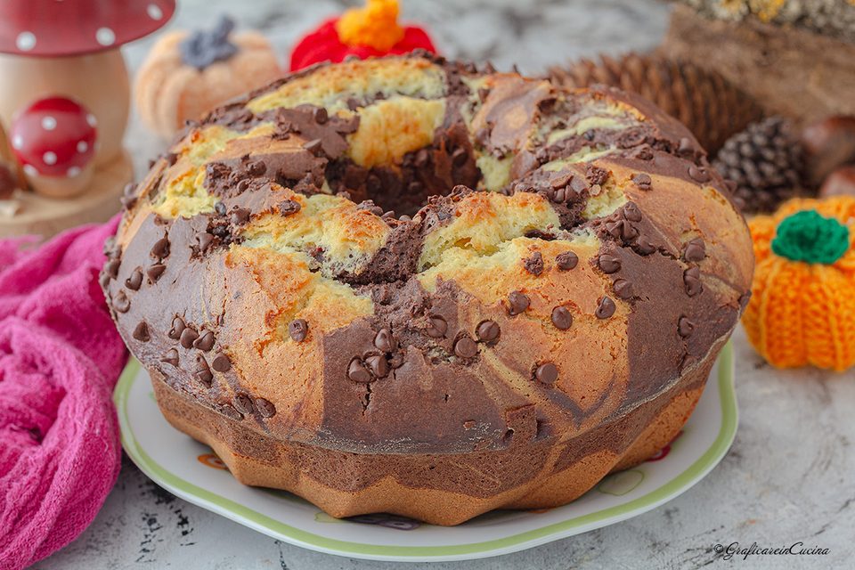 Torta marmorizzata con gocce di cioccolato: la ricetta senza burro che conquista al primo assaggio