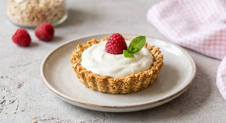 Tartellette di avena: il dolce sano con crema di skyr e frutta fresca