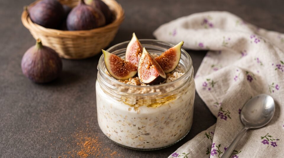 Overnight oats fichi e miele: colazione autunnale healthy e cremosa