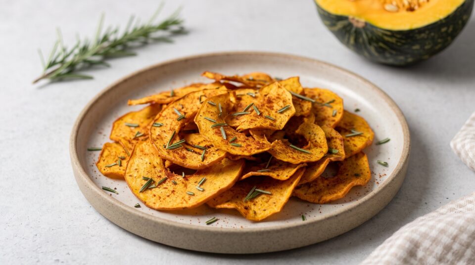 Chips di zucca in friggitrice ad aria, croccanti (10 min)