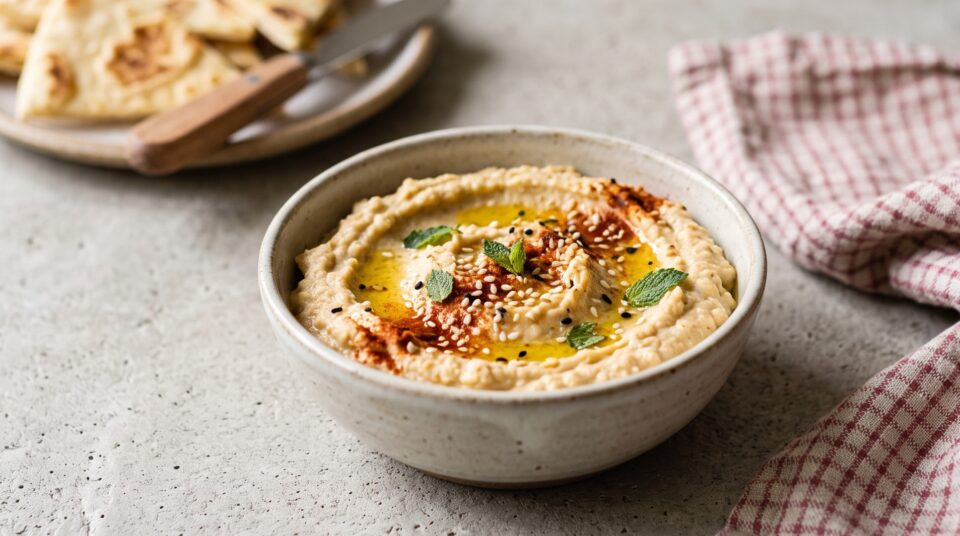 Hummus proteico allo yogurt greco: cremoso e pronto in 5 minuti