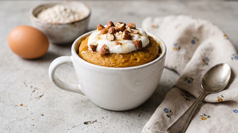 Mugcake alla zucca soffice in 2 minuti