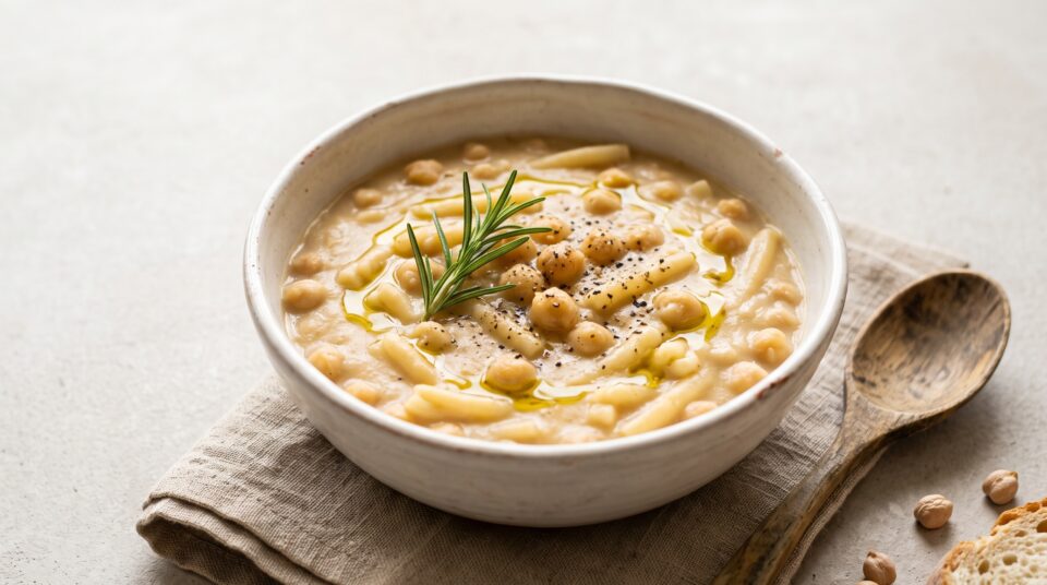 Pasta e ceci cremosa senza panna: il trucco è nei ceci
