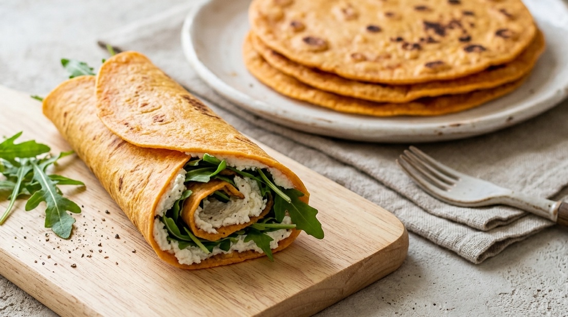 Piadina di lenticchie rosse, 2 ingredienti, senza glutine