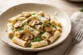 Pasta alla boscaiola cremosa con ricotta, senza panna