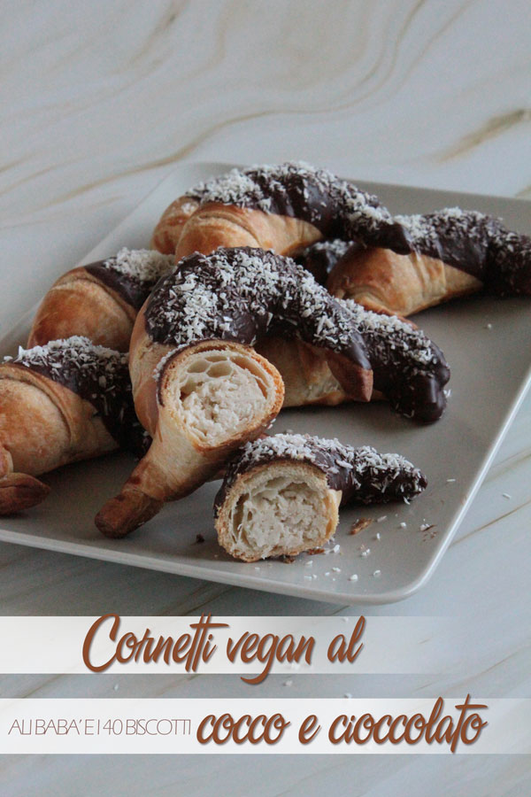 Cornetti vegan al cocco e cioccolato