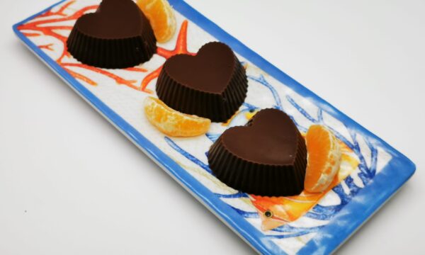 Cuori di cioccolato e mandarino