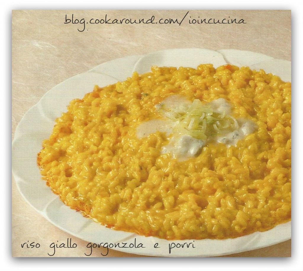risotto giallo gorgonzola e porri