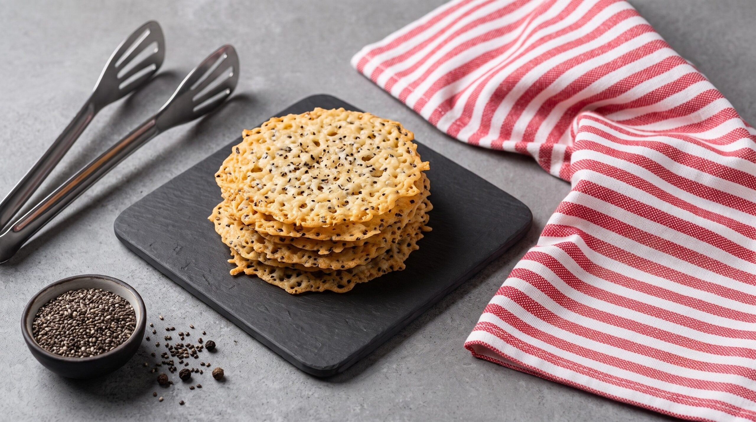 Cialde al parmigiano e semi di chia