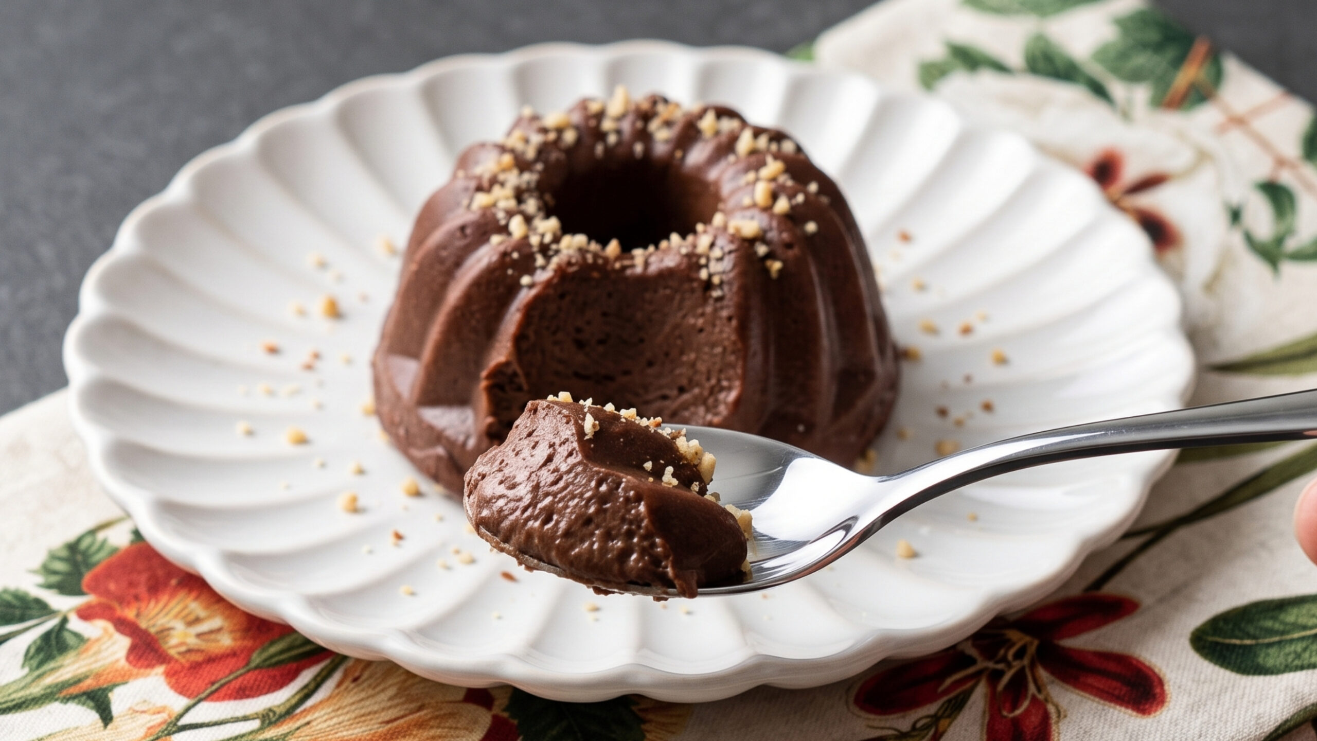 budino cheto di ricotta e cioccolato