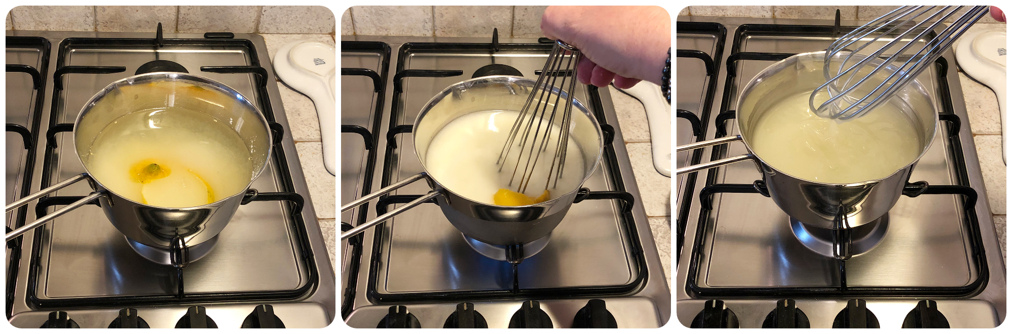 Crema al limone senza uova fasi.