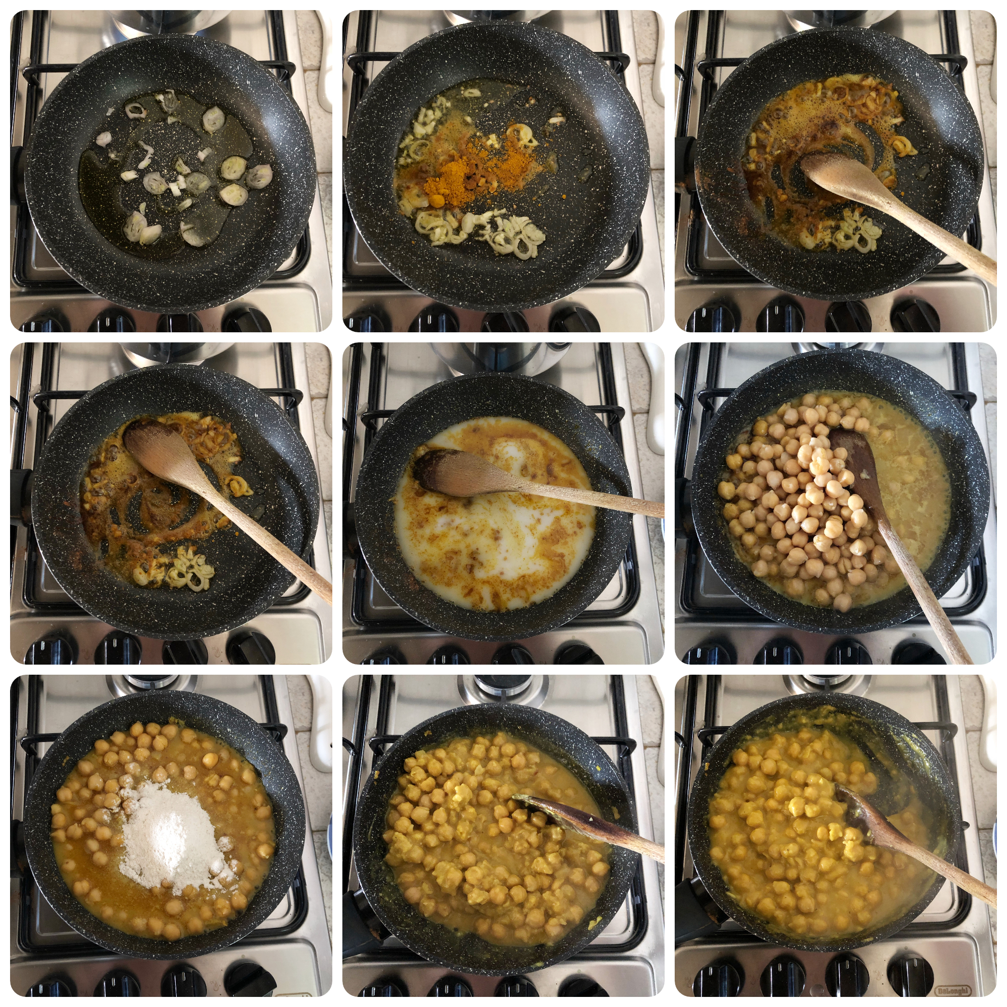 Curry di ceci fasi
