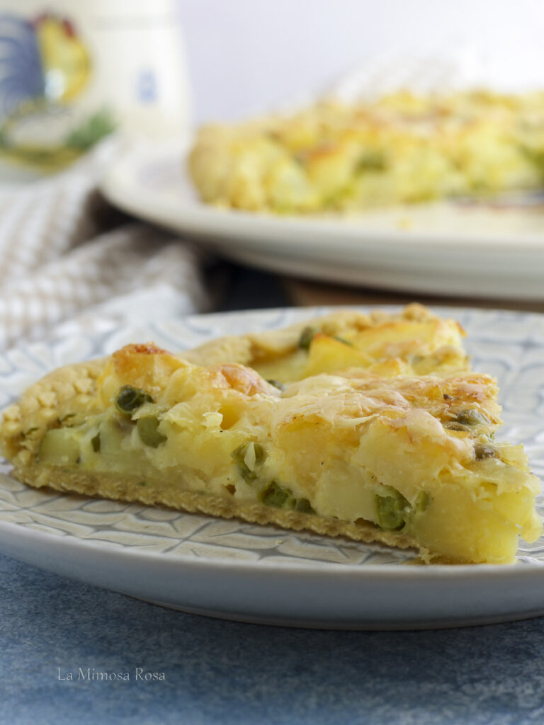 Torta Salata Con Piselli Patate Ed Emmental - La Mimosa Rosa