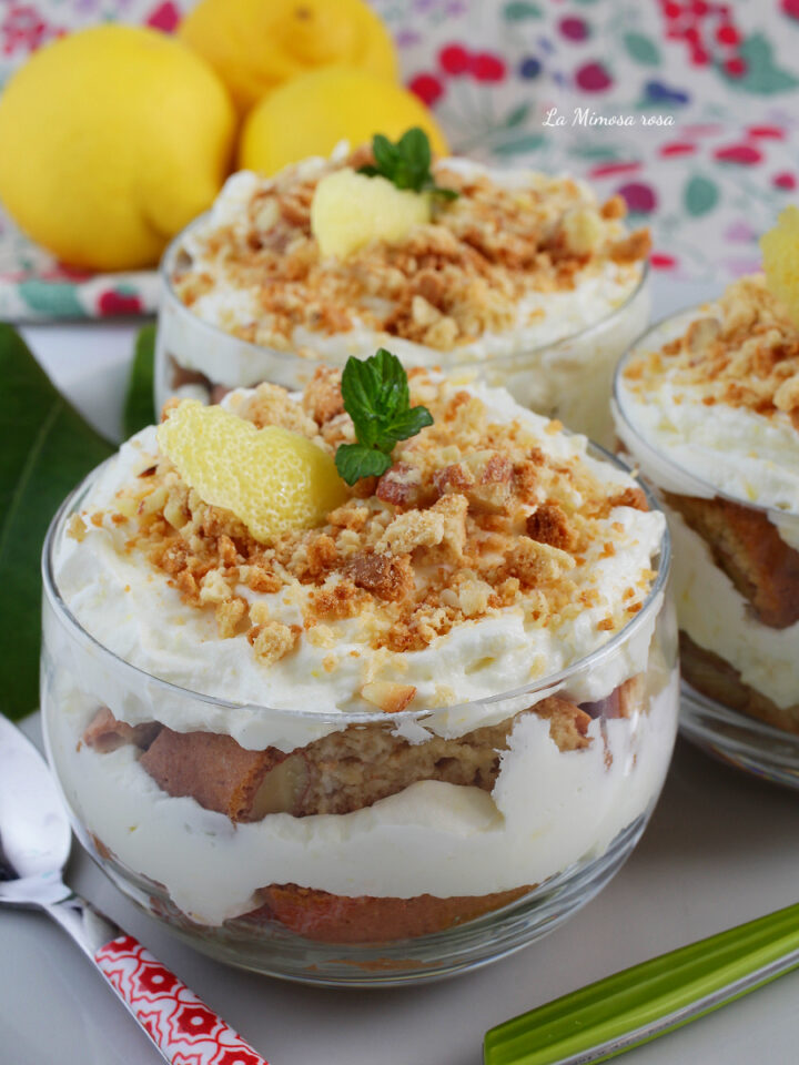 Tiramisù al limone senza uova con cantucci fiorentini ricetta